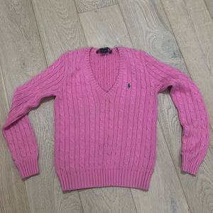 COPY - Ralph Lauren Pink Medium scoop neck sweater.